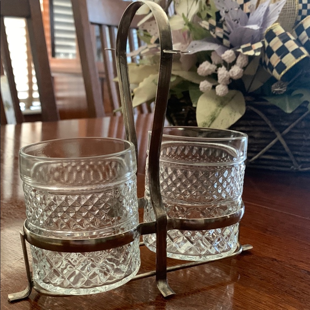 Unique Vintage White and Silver Serveware Set with Elegant Design
